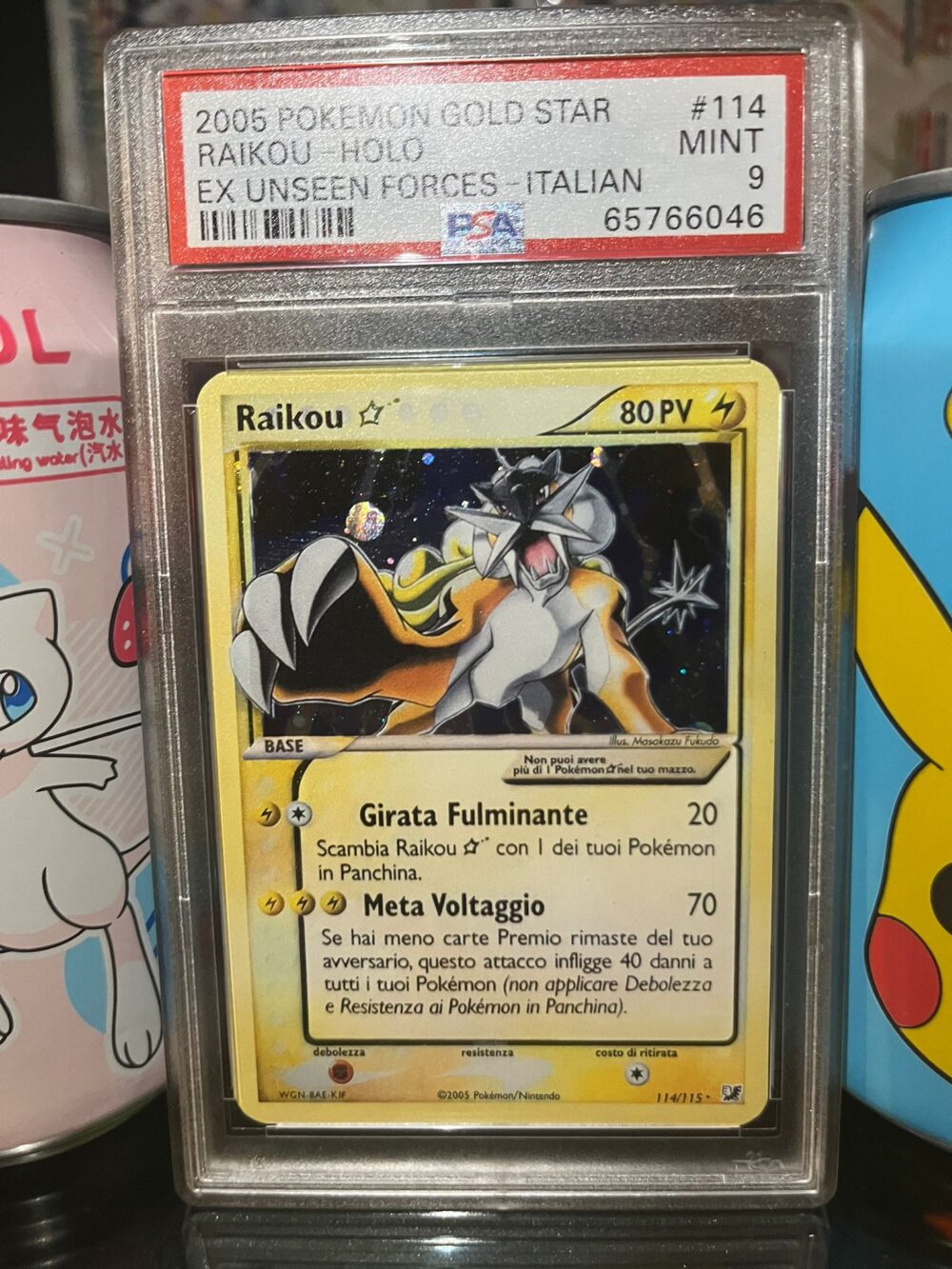 2005 Raikou Holo Gold Star EX Unseen Forces - Italian - PSA 9